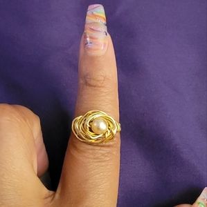 Custom Wired Ring with Pearl